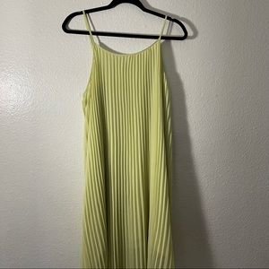 Beautiful Tea Green Accordion Midi Dress.